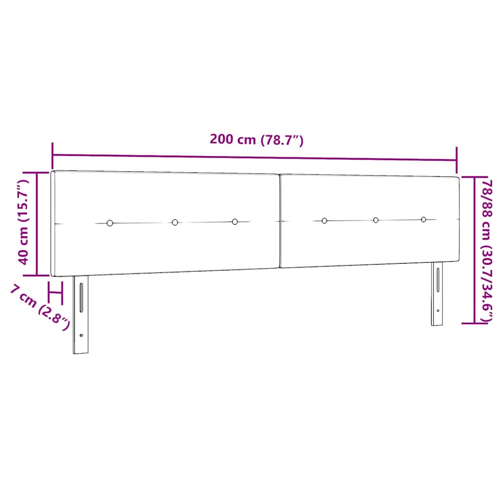 LED glava kreveta s LED trakama Krema 200 cm tkanina