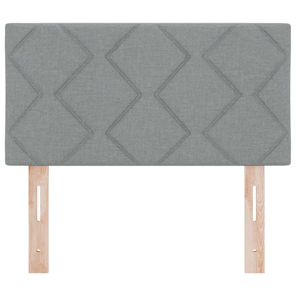 LED glava kreveta Svijetlo siva 80 cm tkanina