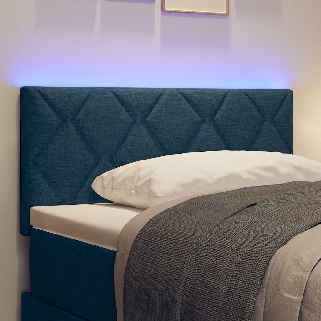 LED glava kreveta Plava 90 cm tkanina