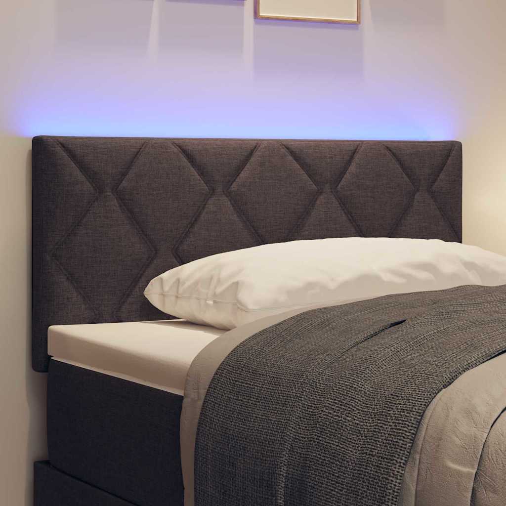 LED glava kreveta Smeđa 100 cm tkanina