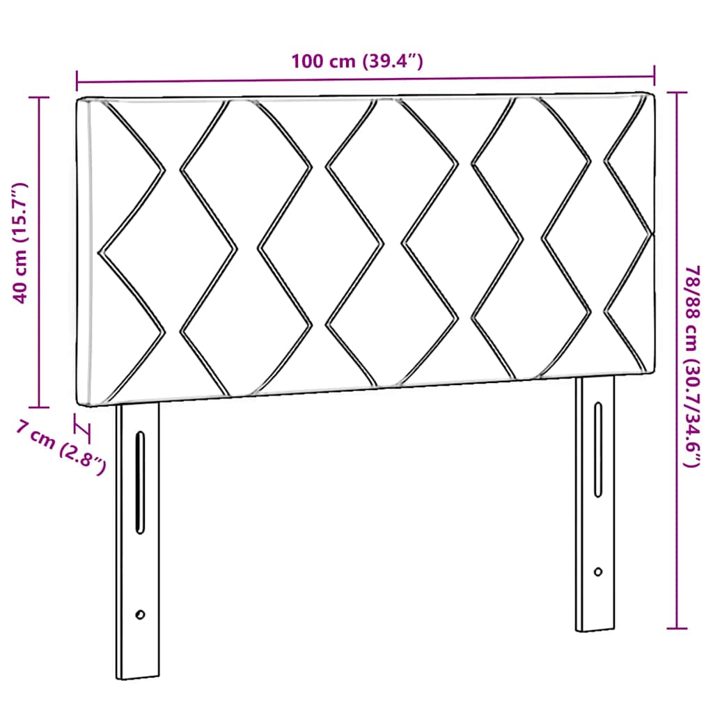 LED glava kreveta Plava 100 cm tkanina