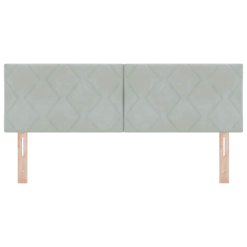 LED glava kreveta Svijetlo siva 144 cm Baršun