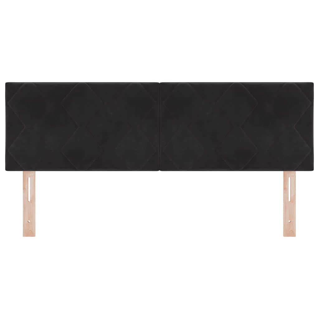 LED glava kreveta Crna 144 cm Baršun