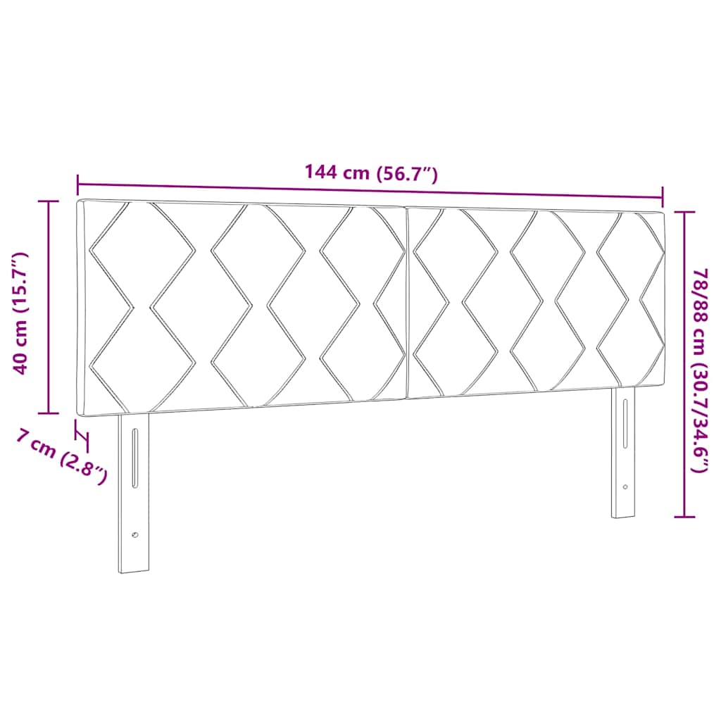 LED glava kreveta Tamnozelena 144 cm Baršun