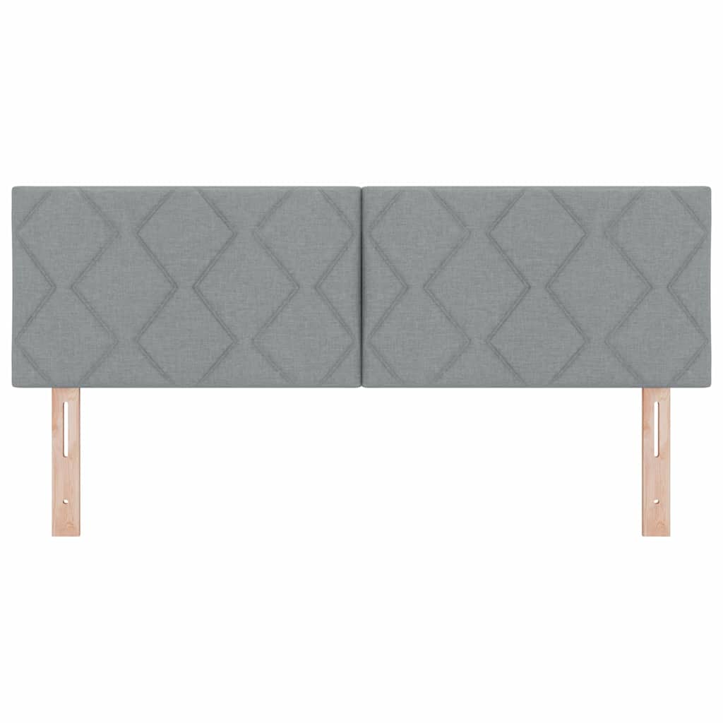 LED glava kreveta Svijetlo siva 160 cm tkanina