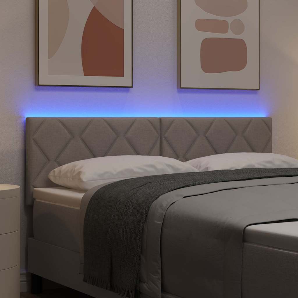 LED glava kreveta Sivo-smeđa 160 cm tkanina