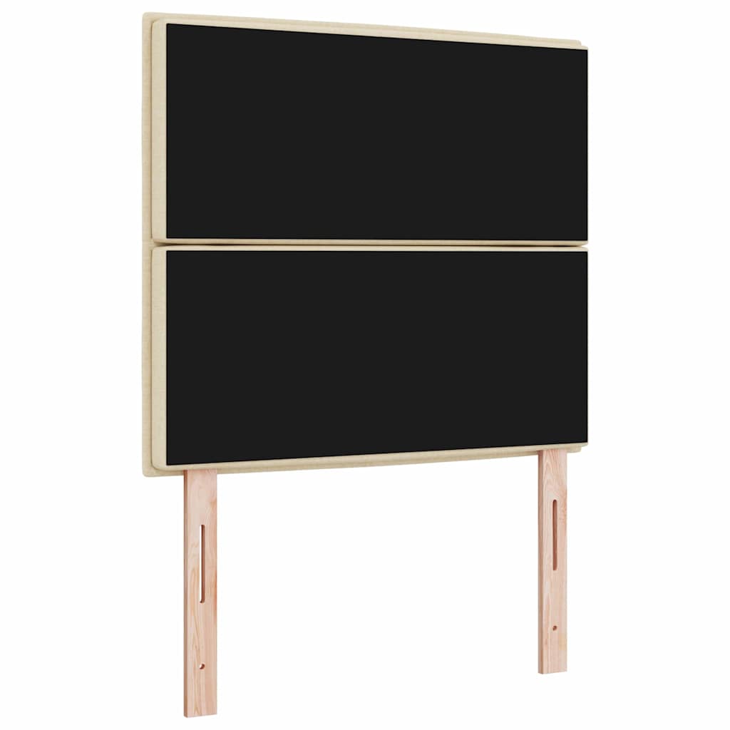 LED glava kreveta s LED trakama Krema 90 cm tkanina