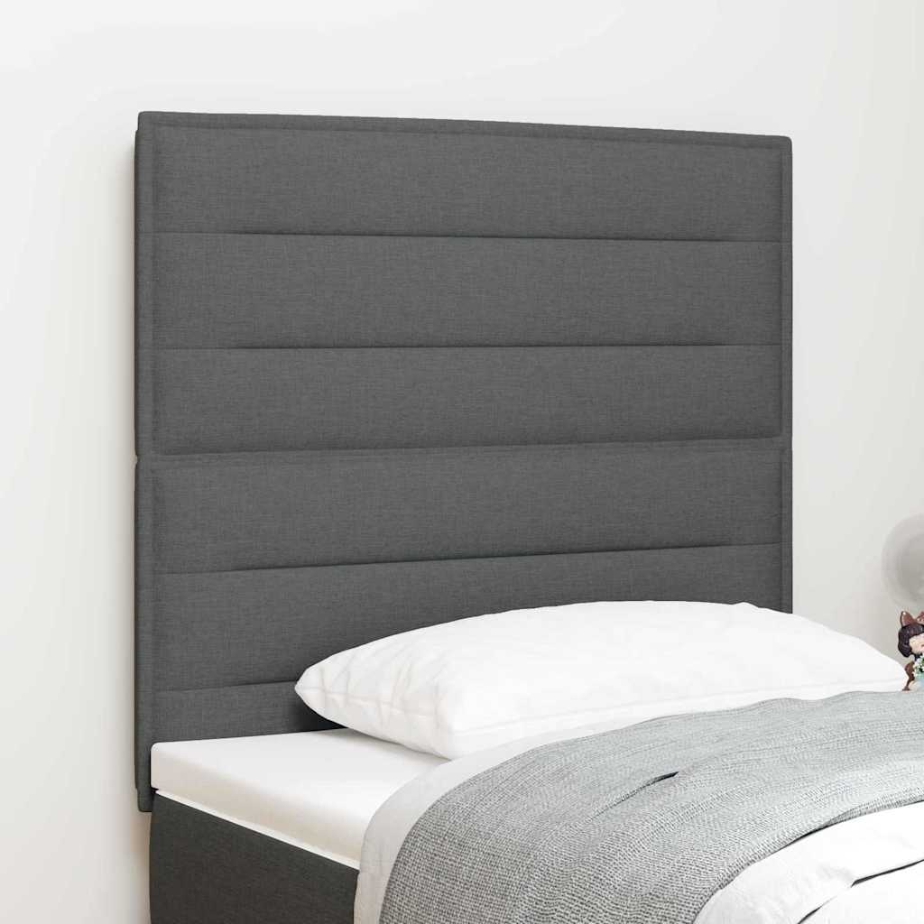 LED glava kreveta s LED trakama Tamno siva 100 cm tkanina