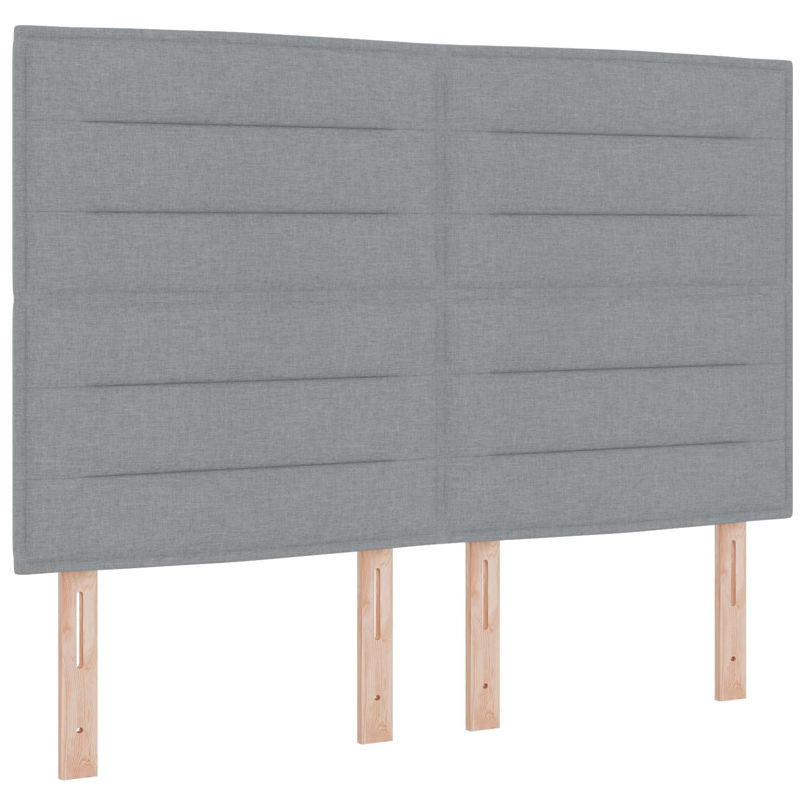 LED glava kreveta s LED trakama Svijetlo siva 144 cm tkanina