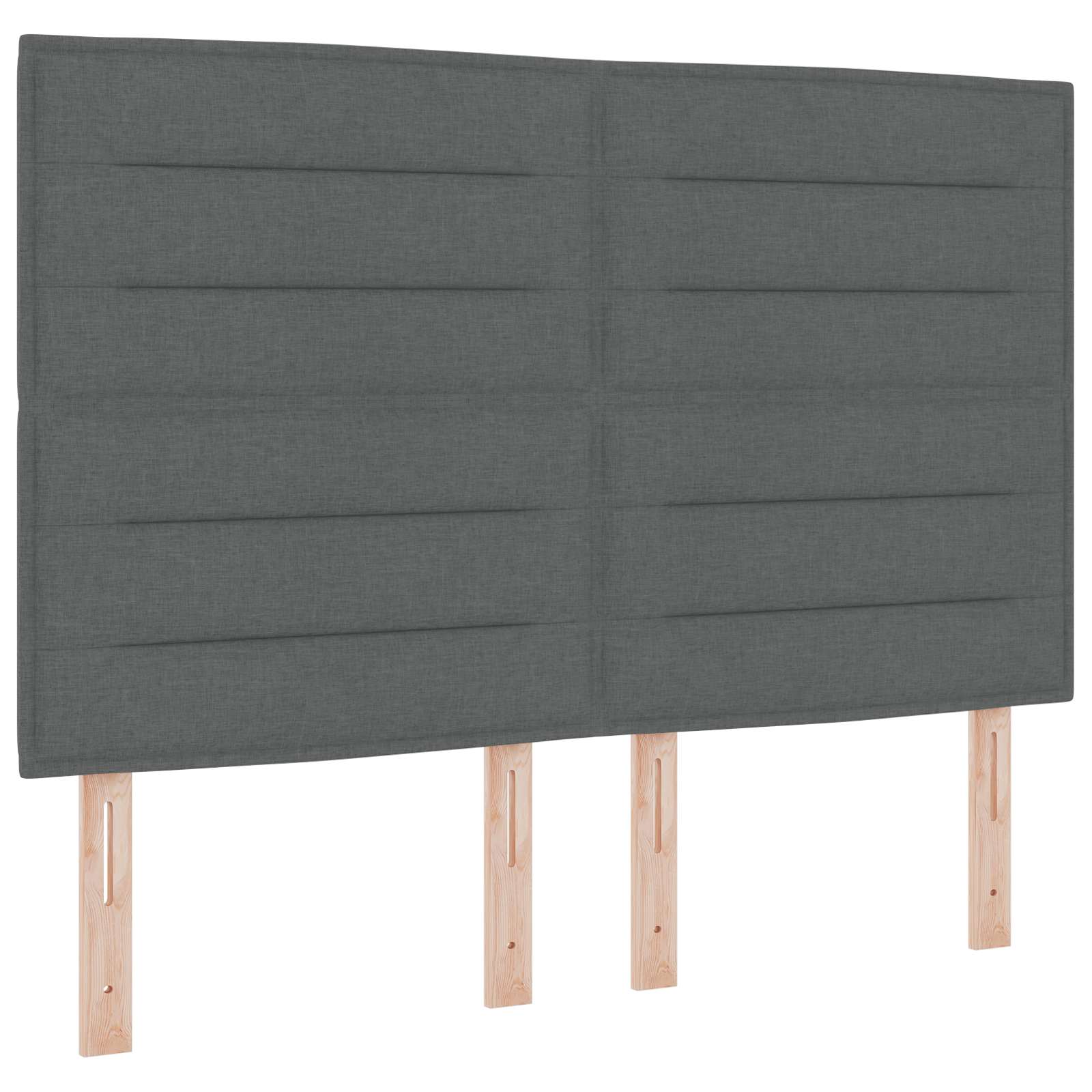LED glava kreveta s LED trakama Tamno siva 144 cm tkanina