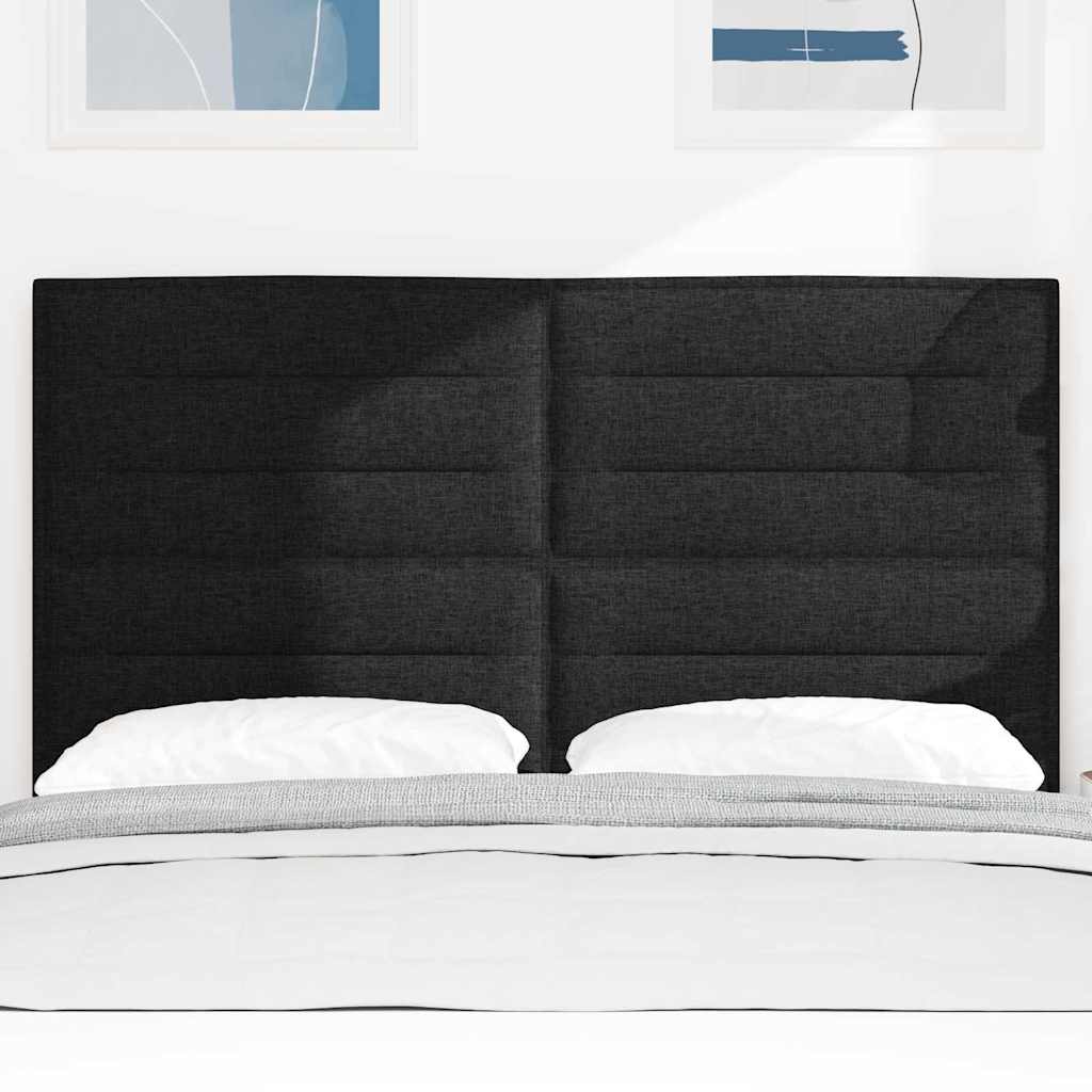 LED glava kreveta s LED trakama Crna 144 cm tkanina