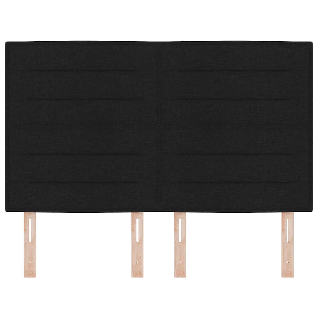 LED glava kreveta s LED trakama Crna 144 cm tkanina
