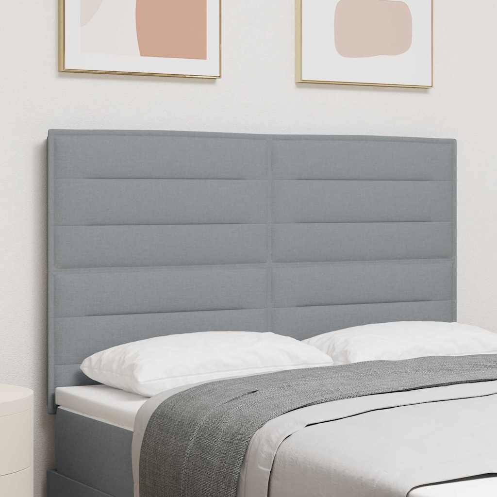 LED glava kreveta s LED trakama Svijetlo siva 160 cm tkanina