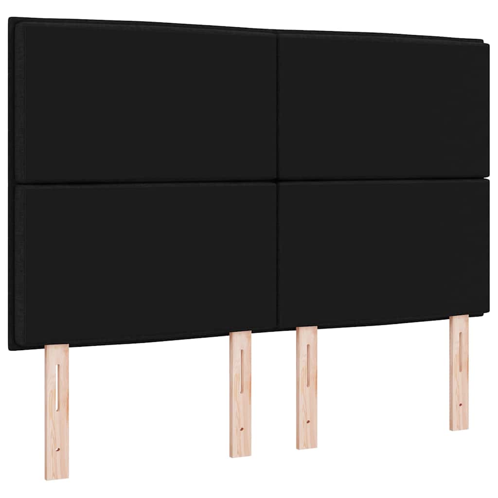 LED glava kreveta s LED trakama Crna 160 cm tkanina