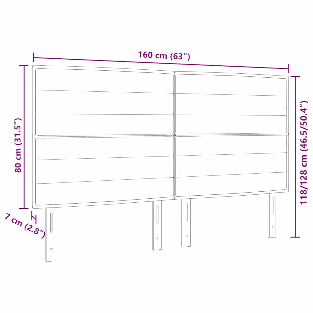 LED glava kreveta s LED trakama Crna 160 cm tkanina