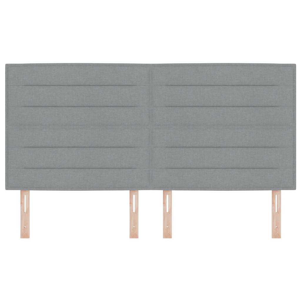 LED glava kreveta s LED trakama Svijetlo siva 180 cm tkanina