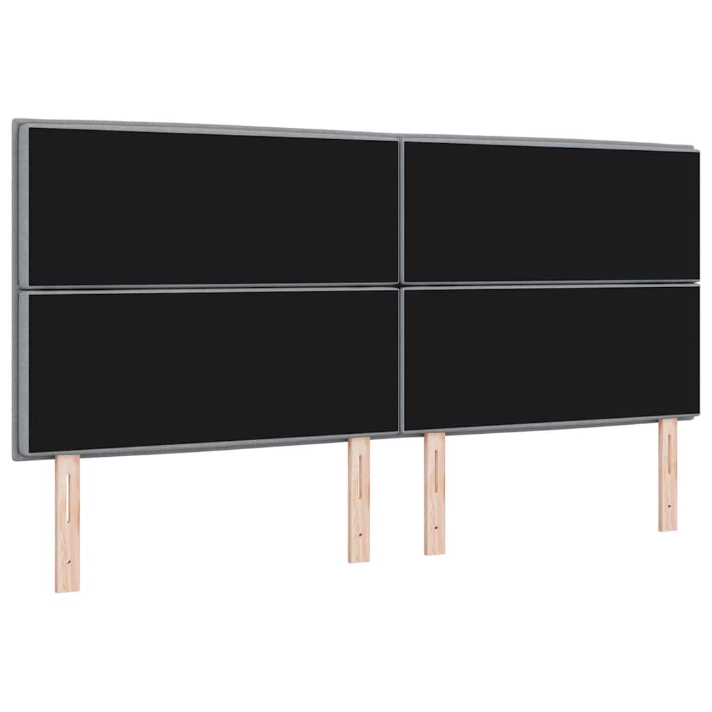 LED glava kreveta s LED trakama Svijetlo siva 200 cm tkanina