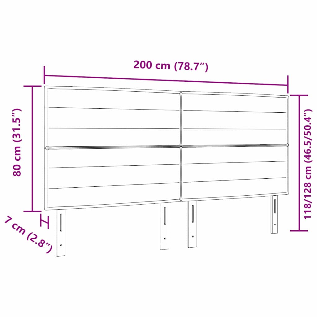LED glava kreveta s LED trakama Tamno smeđa 200 cm tkanina