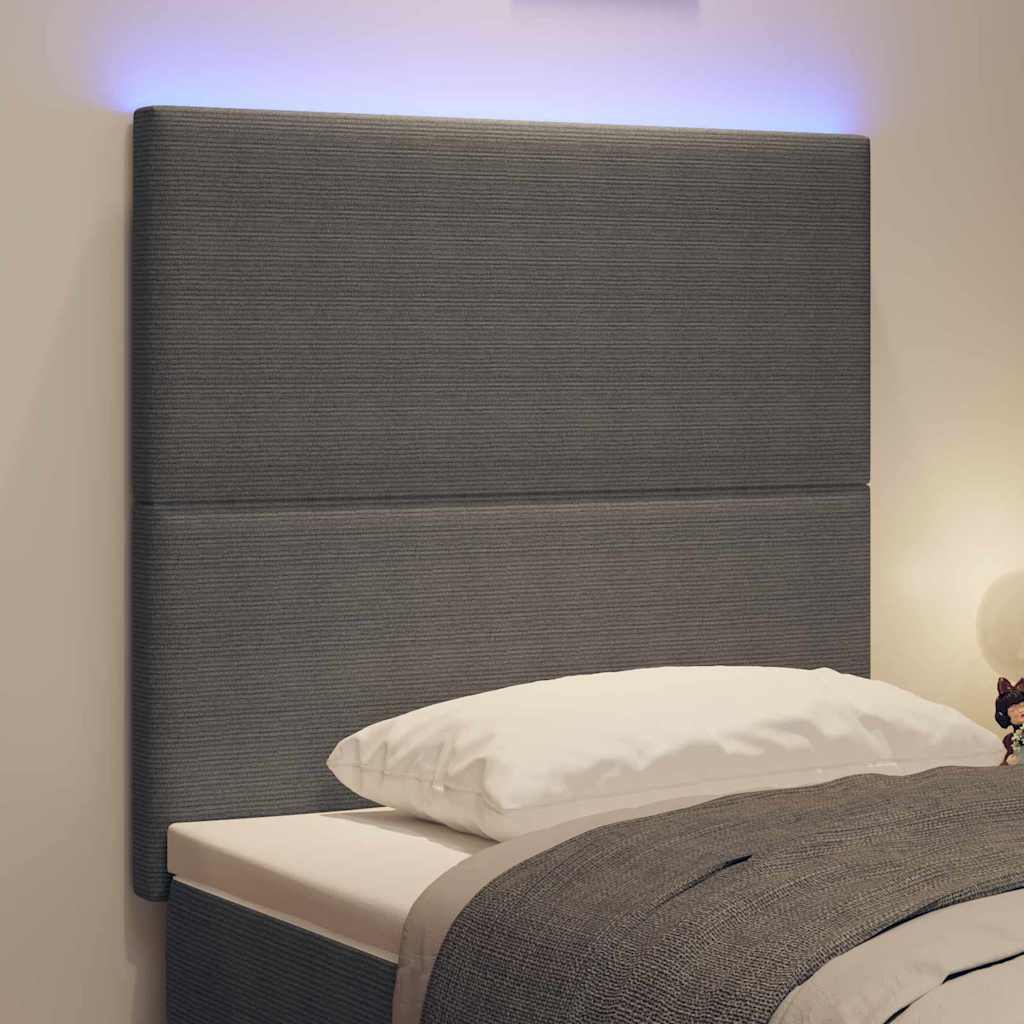 LED glava kreveta Svijetlo siva 90 cm Kordura tekstil