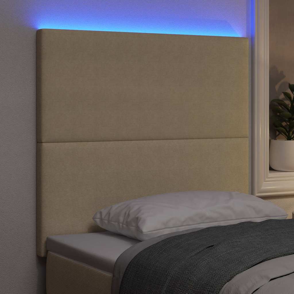 LED glava kreveta Siva zelena 90 cm Kordura tekstil