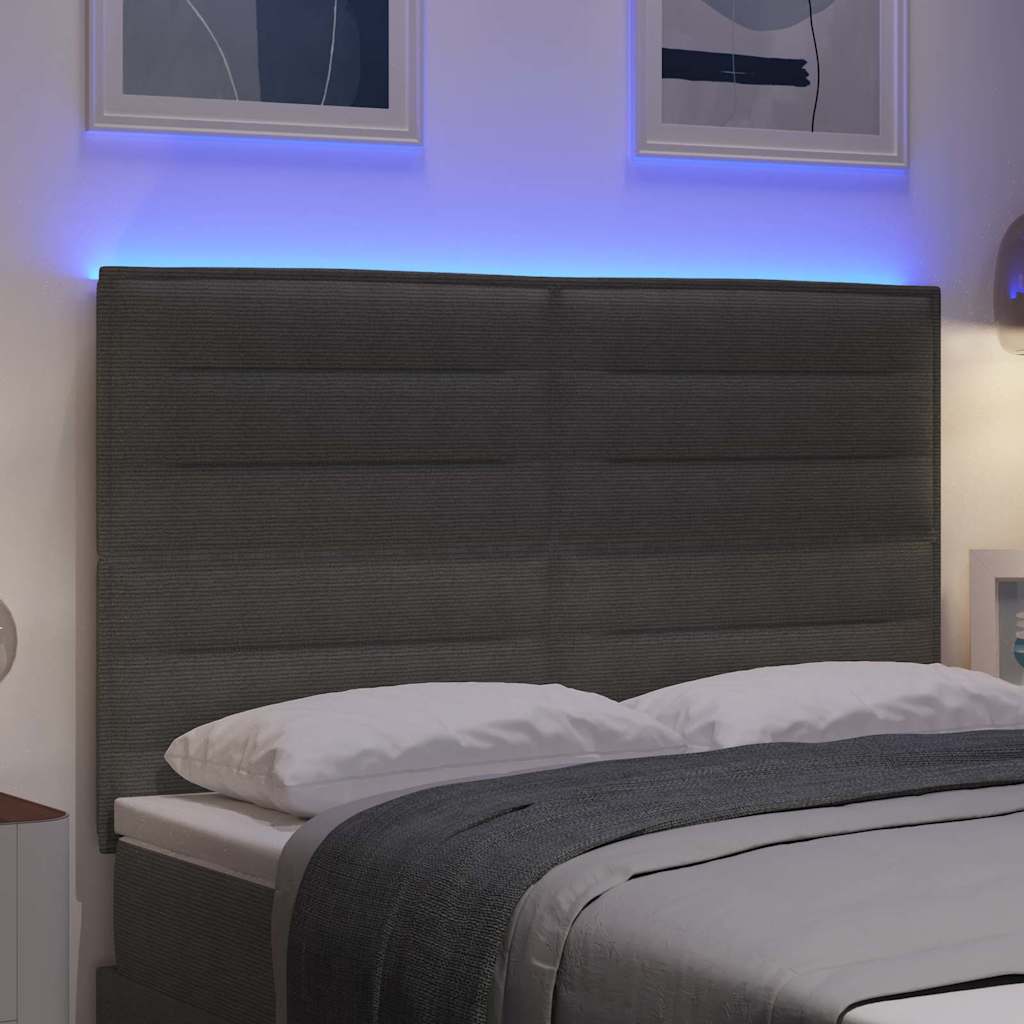 LED glava kreveta Svijetlo siva 144 cm Kordura tekstil