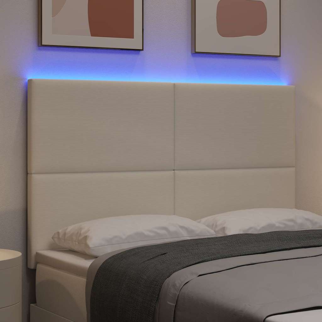 LED glava kreveta s LED trakama Krema 144 cm Kordura tekstil