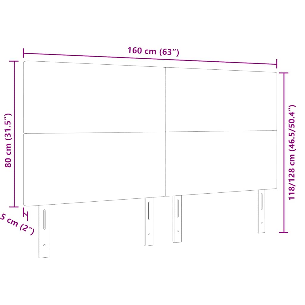 LED glava kreveta Tamno siva 160 cm Kordura tekstil