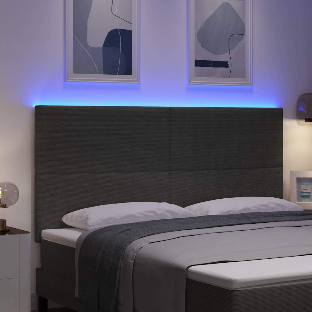 LED glava kreveta Svijetlo siva 180 cm Kordura tekstil