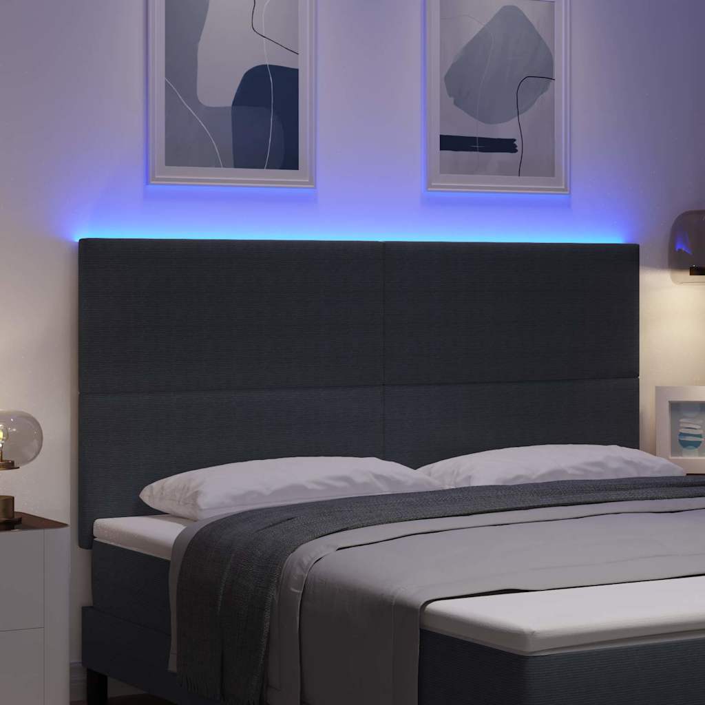 LED glava kreveta Tamno siva 180 cm Kordura tekstil