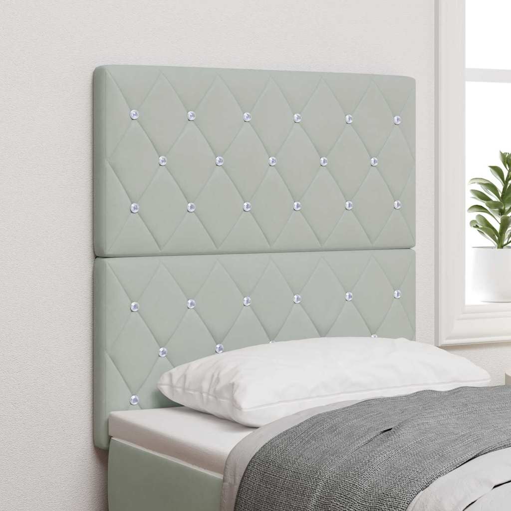 LED glava kreveta s LED trakama Svijetlo siva 80 cm Baršun