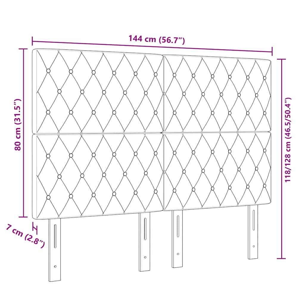 LED glava kreveta s LED trakama Tamno plava 144 cm Baršun
