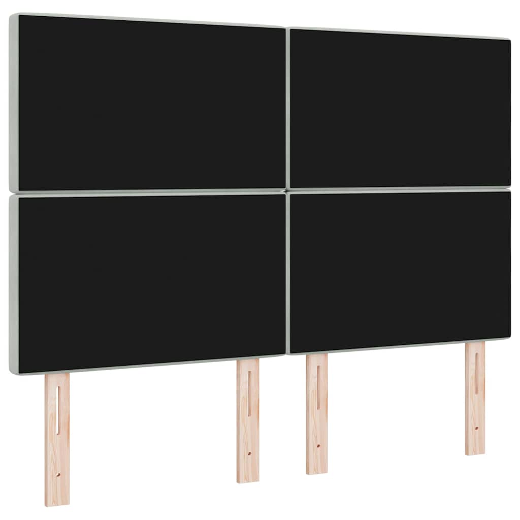 LED glava kreveta s LED trakama Svijetlo siva 160 cm Baršun