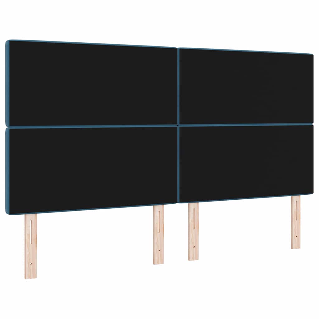 LED glava kreveta s LED trakama Tamno plava 180 cm Baršun