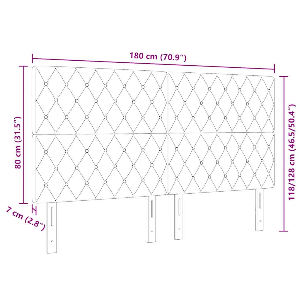 LED glava kreveta s LED trakama Tamno plava 180 cm Baršun