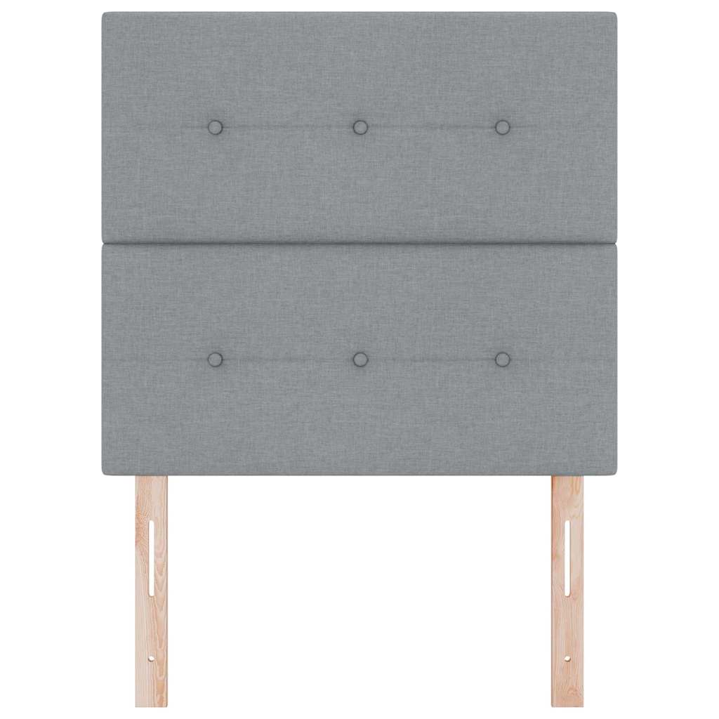 LED glava kreveta s LED trakama Svijetlo siva 80 cm tkanina