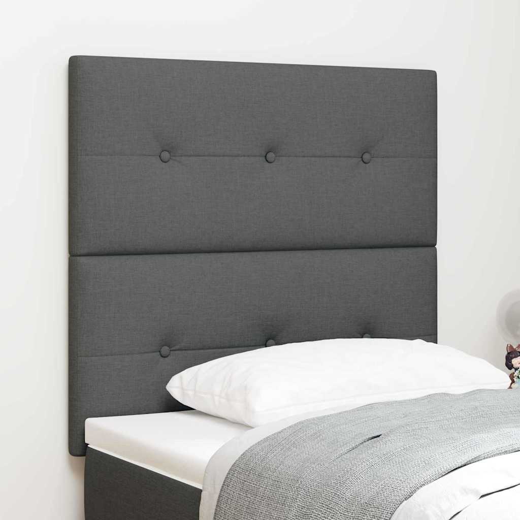 LED glava kreveta s LED trakama Tamno siva 80 cm tkanina