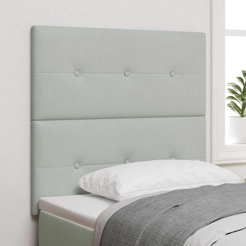 LED glava kreveta s LED trakama Svijetlo siva 80 cm Baršun