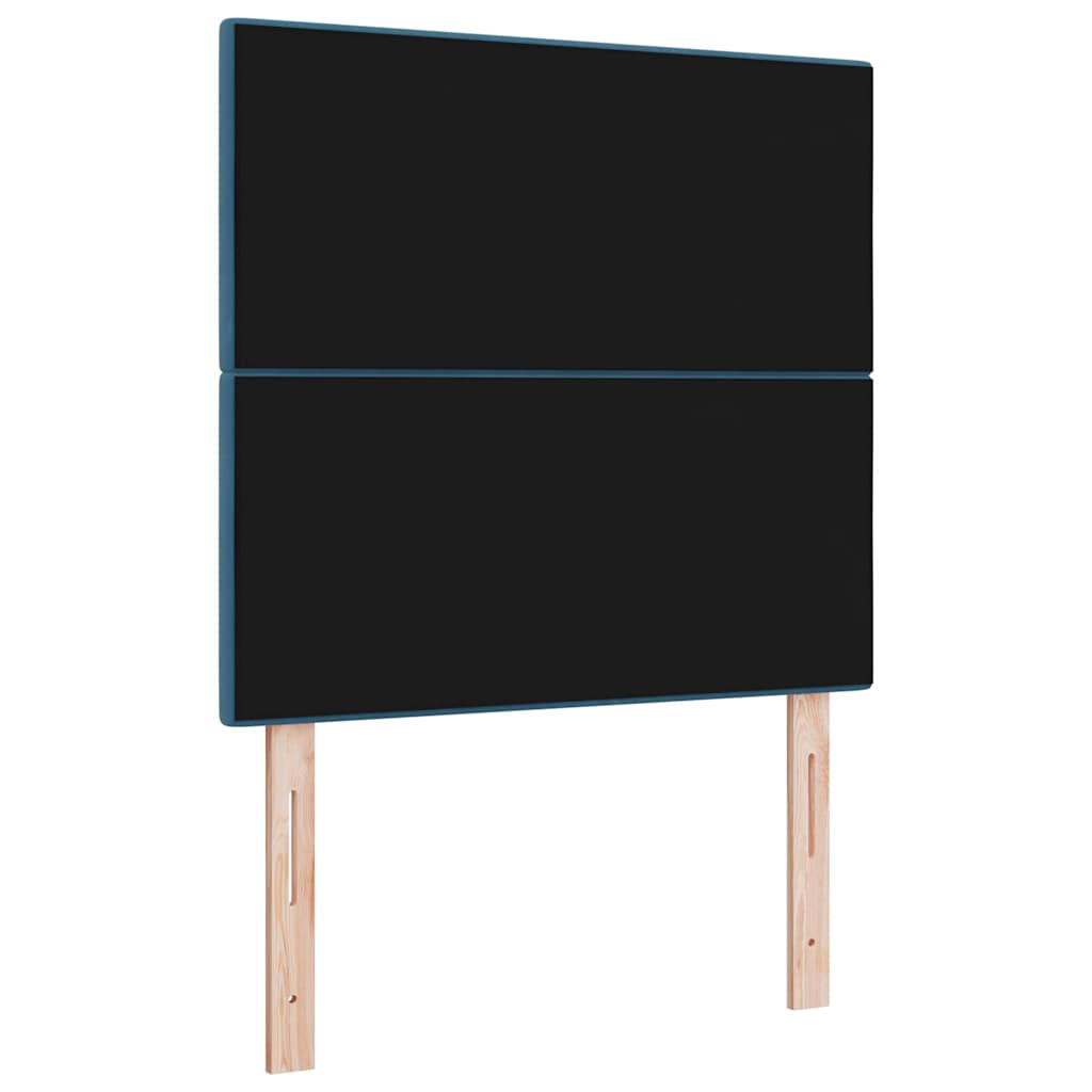 LED glava kreveta s LED trakama Plava 80 cm Baršun