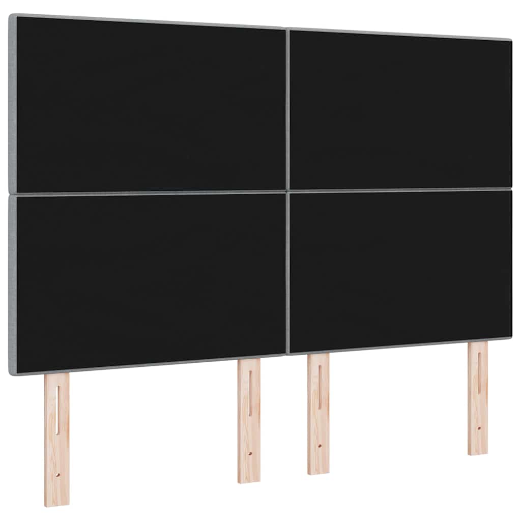 LED glava kreveta s LED trakama Svijetlo siva 144 cm tkanina