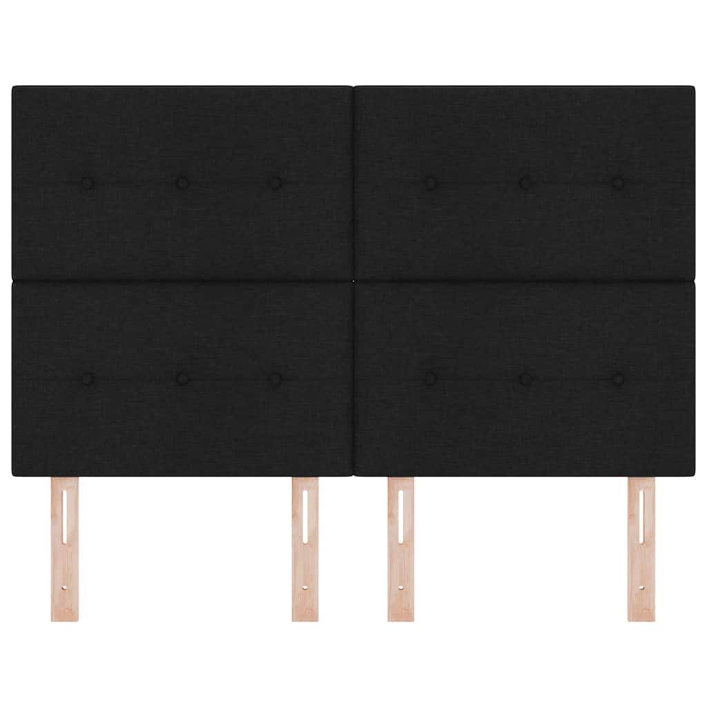 LED glava kreveta s LED trakama Crna 144 cm tkanina