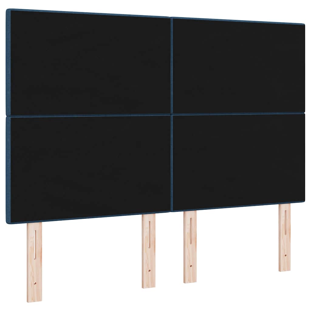 LED glava kreveta s LED trakama Plava 144 cm tkanina