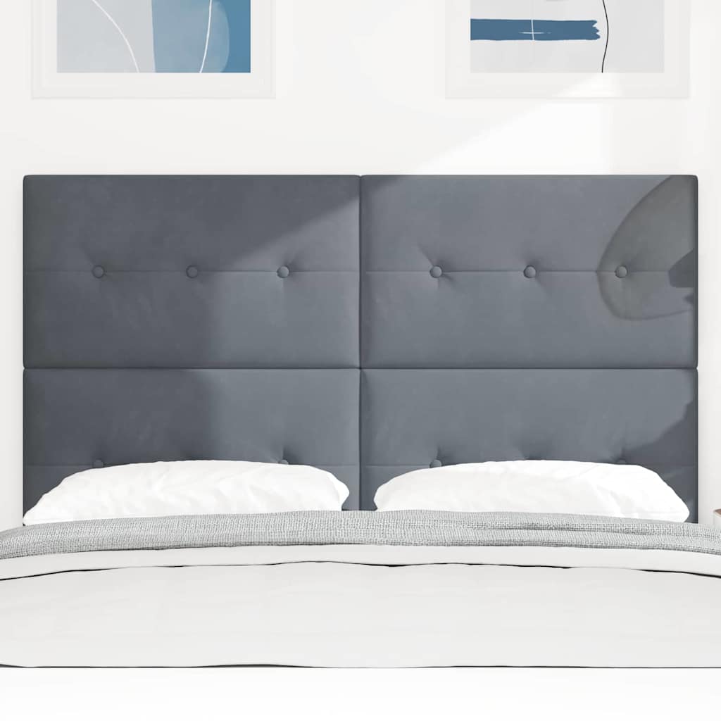 LED glava kreveta s LED trakama Sivi 144 cm Baršun