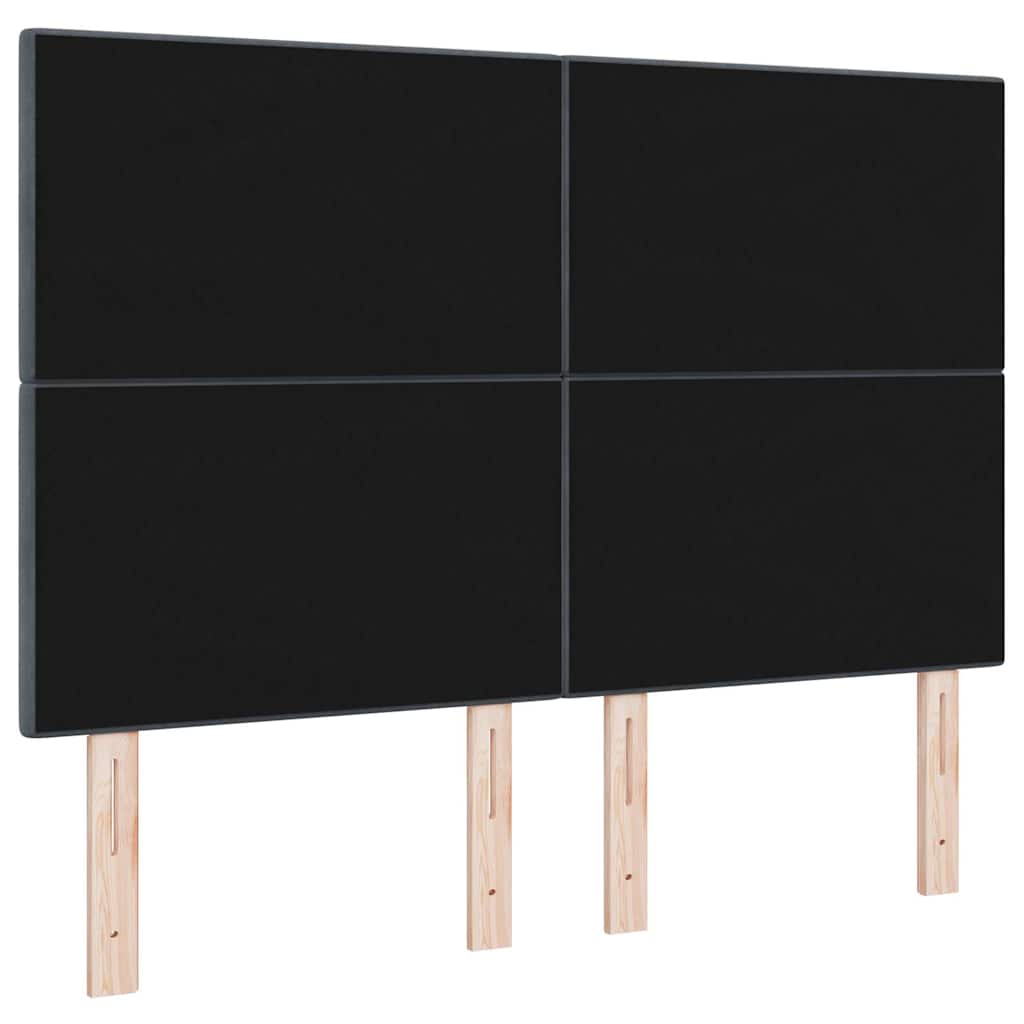 LED glava kreveta s LED trakama Sivi 144 cm Baršun