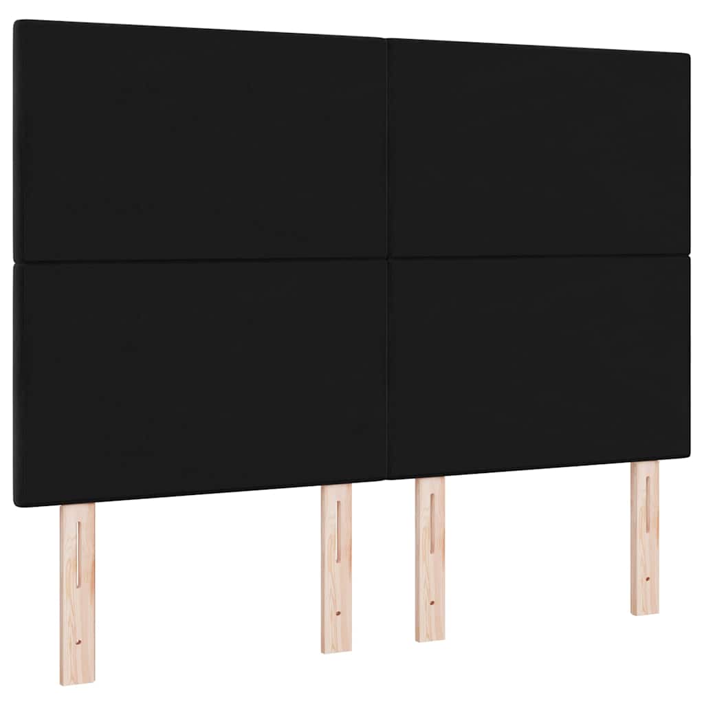 LED glava kreveta s LED trakama Crna 144 cm Baršun