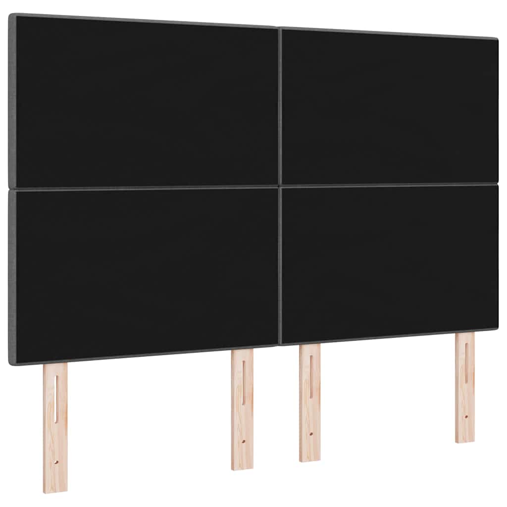 LED glava kreveta s LED trakama Tamno siva 160 cm tkanina