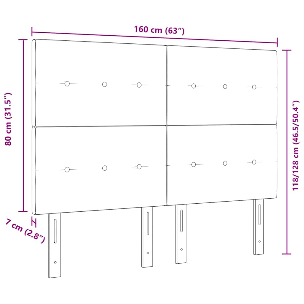 LED glava kreveta s LED trakama Tamno siva 160 cm tkanina