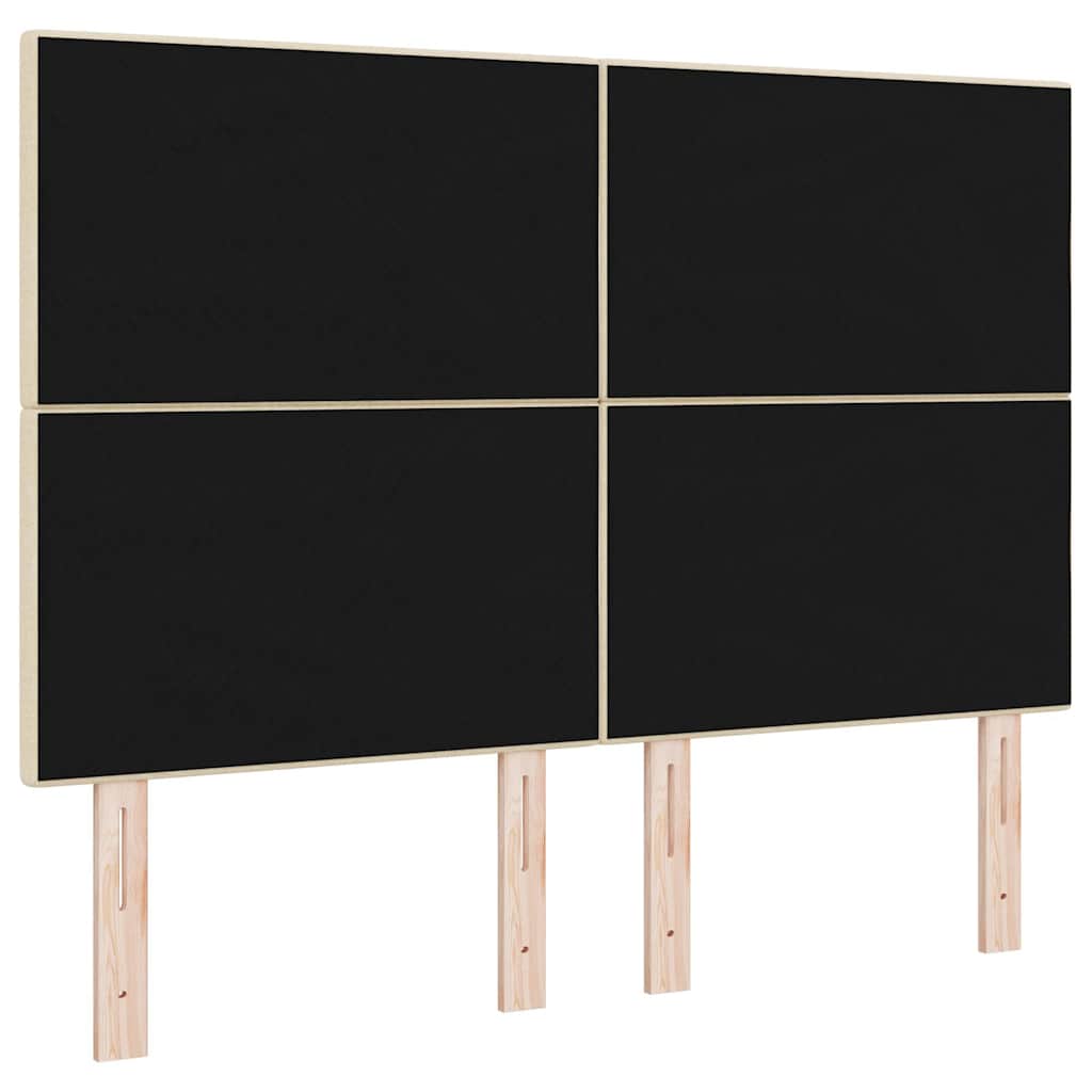 LED glava kreveta s LED trakama Krema 160 cm tkanina