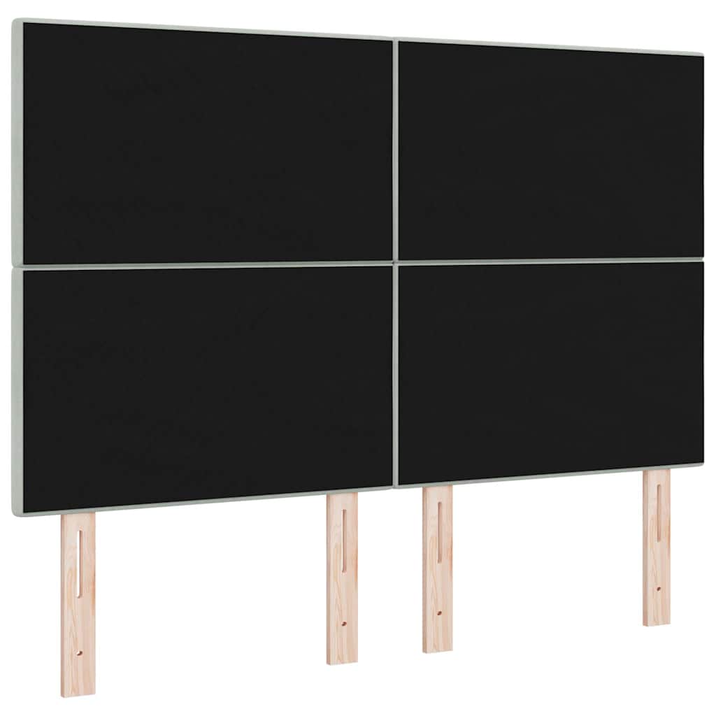 LED glava kreveta s LED trakama Svijetlo siva 160 cm Baršun