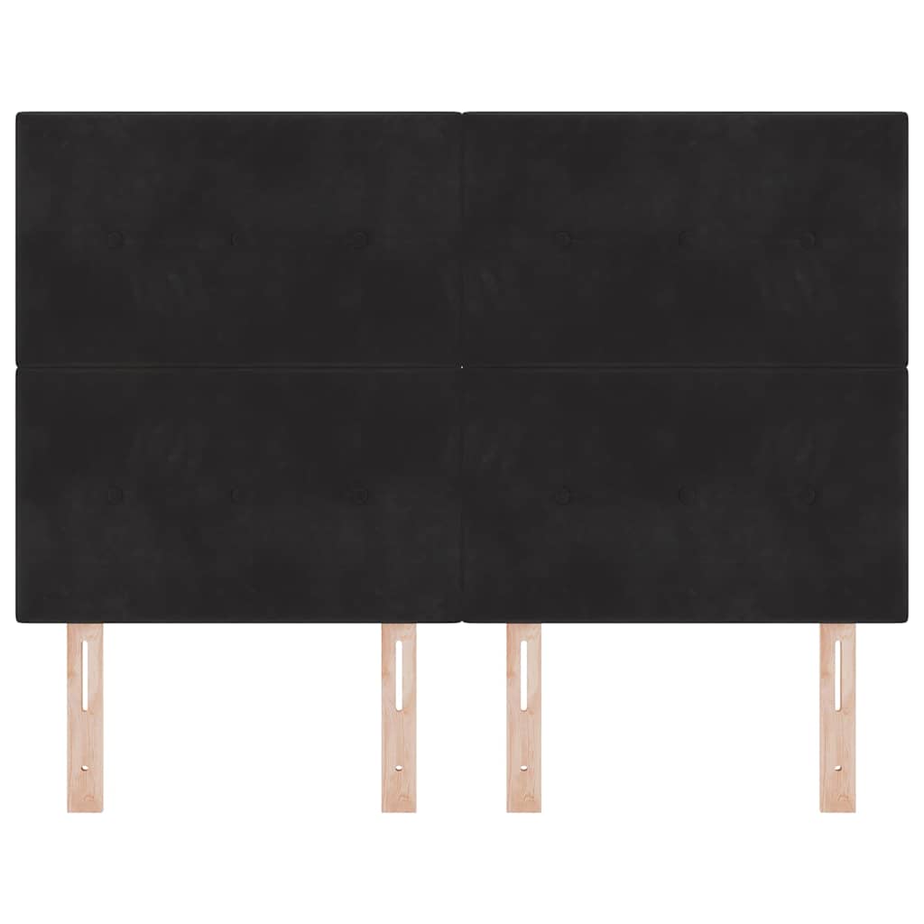 LED glava kreveta s LED trakama Crna 160 cm Baršun