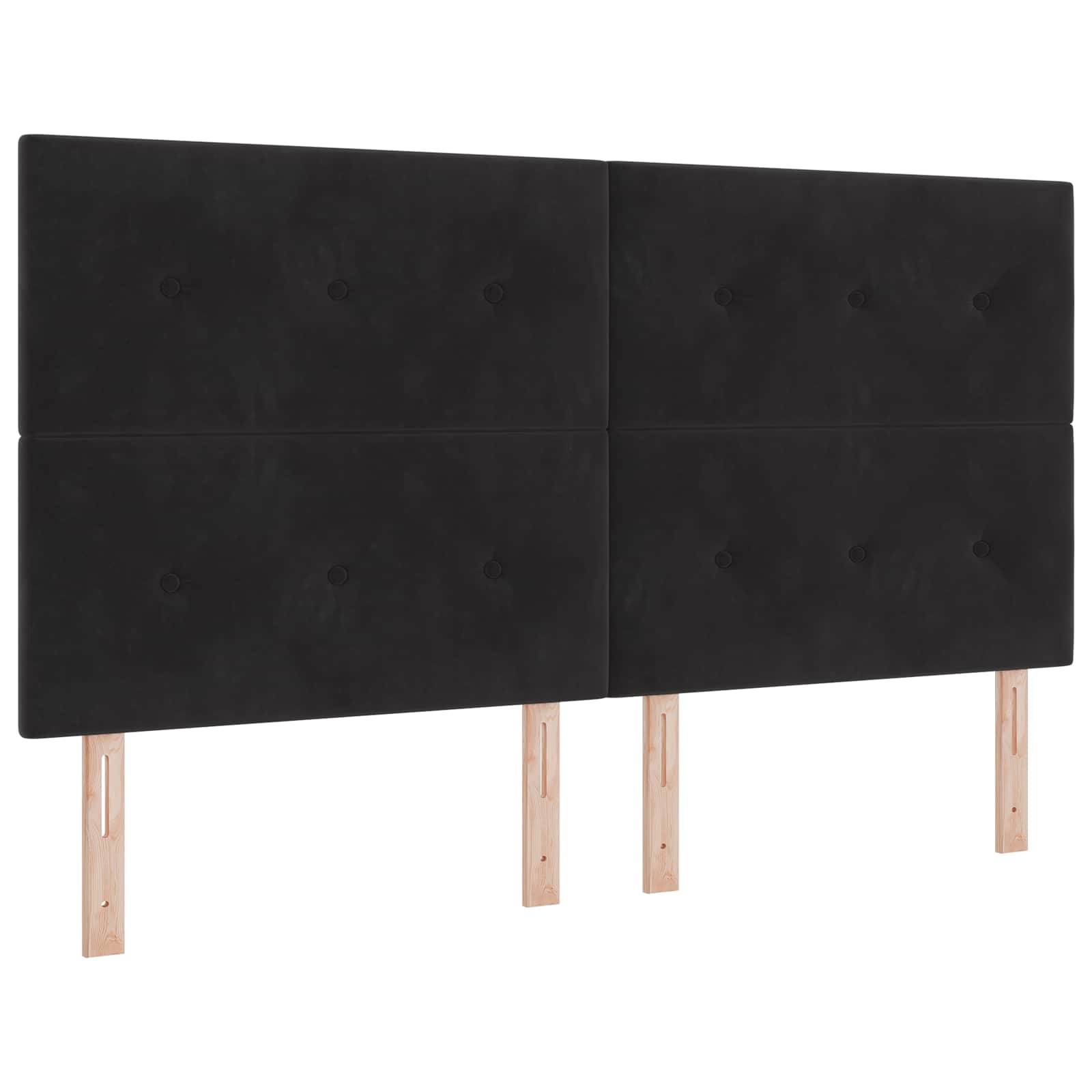 LED glava kreveta s LED trakama Crna 180 cm Baršun